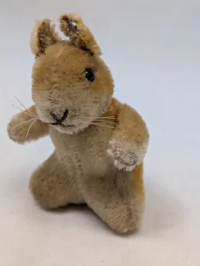 Vintage 4.25" Hamster Jointed Head Blonde Mohair Plush Steiff Germany c1965 - Picture 1 of 5