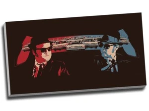 "Arte de pared estampado en lona Blues Brothers retro pop art 30x16" - Imagen 1 de 1