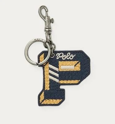 Polo Ralph Lauren Hombre "P" Cuero Trenzado Llavero, Llavero, Azul Marino Foto 1 de 4