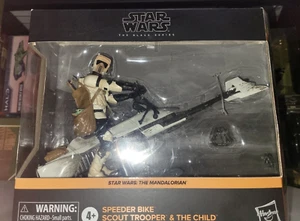 Star Wars The Mandalorian Black Series Speeder Bike Scout Trooper & The Child - Picture 1 of 7