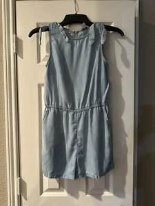 Vineyard Vines Blue Chambray Denim Romper Girls Large EUC Spring Summer Casual - Picture 1 of 4