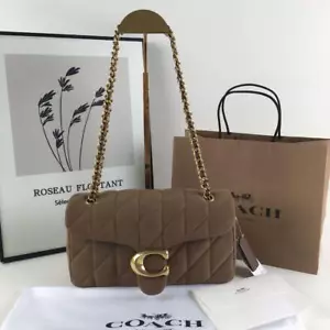 COACH Tabby Shoulder Bag 26 With Quilting Suede Brown CW620 Outlet NEW #GBJ - Picture 1 of 9