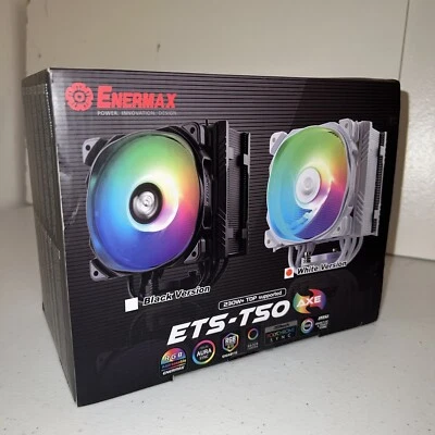 Enermax ETS-T50 AXE Addressable RGB CPU Air Cooler - White + LGA 1700 Bracket  - Image 1 of 4