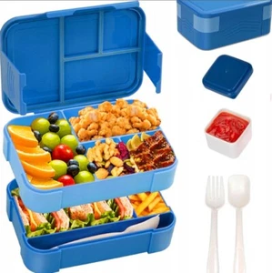 Brotdose Kinder Bento Box mit Fächern Auslaufsicher Lunchbox für Jungen Mädchen - Bild 1 von 17