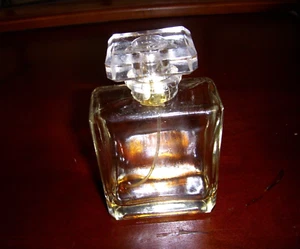 Vintage Chanel Kristall Parfüm Flakon 4 1/2" hoch mit rechteckigem Deckel & Spray - Bild 1 von 5