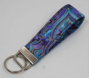 Lila & blau Paisley Schlüsselanhänger Ring Anhänger Handarbeit individuell Designer - Bild 1 von 3