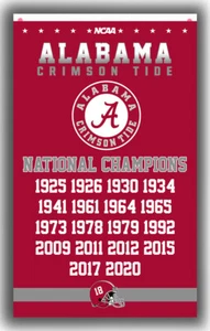Alabama Football Team Memorable Flag 90x150cm3x5ft Crimson Tide Champions Banner - Picture 1 of 6