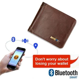 Living Wallet RFID Genuine Leather With Alarm GPS MAP Bluetooth Alarm Mens Purse - Picture 1 of 14