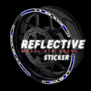 SH28 Blue 17 INCH REFLECTIVE RIM STICKER For Kawasaki ZZR1400 16 17 18 19 20 - Picture 1 of 5
