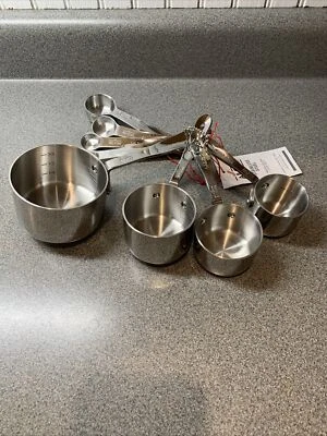 Nuevo Juego de 4 tazas medidoras y 4 cucharas ALL-CLAD de acero inoxidable tamaño estándar Foto 1 de 4