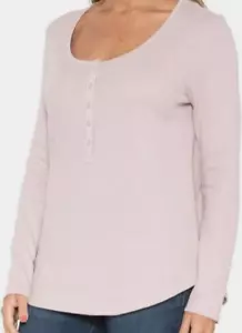 NUEVO NUEVO CON ETIQUETAS S Eddie Bauer Térmica Henley Tejido Gofre A Presión Calce Suelto LAVANDA Camisa - Imagen 1 de 5