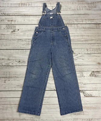 VINTAGE 90S Y2K CK CALVIN KLEIN DENIM JEANS OVERALLS GRUNGE SURF SKATE BIBS SZ M - Image 1 of 4