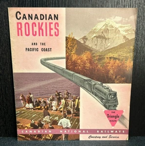 1940s / 50s CANADIAN ROCKIES & PACIFIC COAST Brochure NATIONAL RAILWAYS TRAINS - Picture 1 of 6