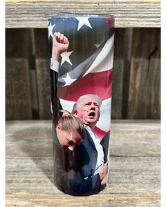 Fight Fight Fight - Trump - 20oz oz 20 oz. 20oz. - Skinny Sublimation Tumbler - Picture 1 of 6