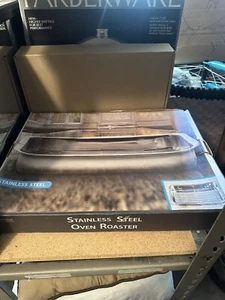 Stainless Steel Oven Roaster Tray - Durable Baking Pan with Cooling Rack - Picture 1 of 3