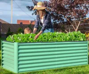 SHPAI 8x4x2 ft Metal Galvanized Raised Garden Bed, Green Planter Box - Picture 1 of 9