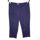 Laundry by Shelli Segal Womens Size 6 Navy Blue Dress Pants Cropped Capri Cotton