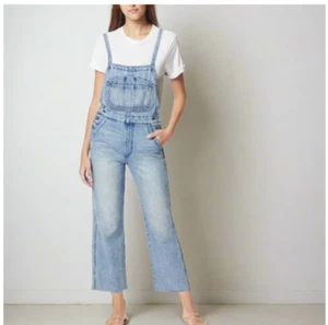 Joes Jeans Denim Overalls Large Wide Leg Crop Womens Blue Anthropologie Faded - Picture 1 of 6