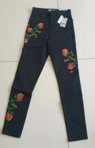 Floral High Waisted Jean's, Topshop, Limited Edition Range, Pixel Floral - Picture 1 of 3