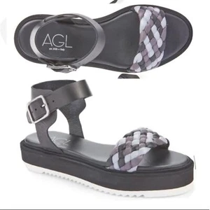 AGL Mirea Carbon Platform Ankle Strap Sandal NWT Size 37 1/2 - Picture 1 of 11