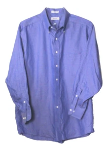 IZOD DRESS SHIRT men's size 17-32/33 medium blue pinpoint long sleeve Easy Care - Picture 1 of 6