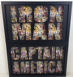 Marvel 2pc Set Captain America & Iron Man 16" x10" Shadow Box Hanging Wall Decor - Picture 1 of 12