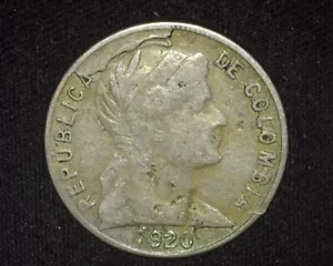 COLUMBIA 1920 5 CENTAVOS VERY FINE ~X76 - Picture 1 of 2