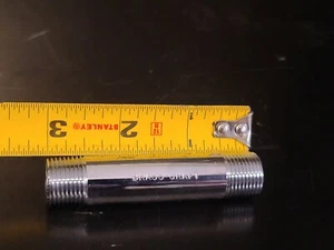 NEW BrassCraft 3/8" in. MIP x 3" in. L Chrome Plated Brass Nipple - Picture 1 of 5