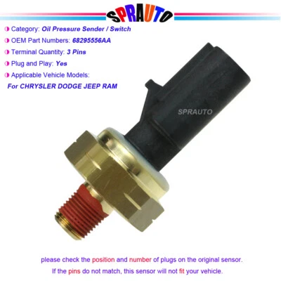 Sensor interruptor emisor de presión de aceite 68295556AA para Chrysler 300 Dodge Journey Jeep Foto 1 de 4