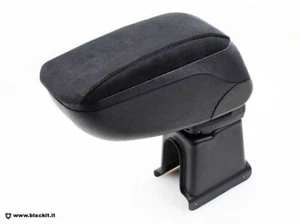 BRACCIOLO POGGIAGOMITO PER 500/595 ABARTH IN ALCANTARA NERO CON CUCITURE NERE - Foto 1 di 9