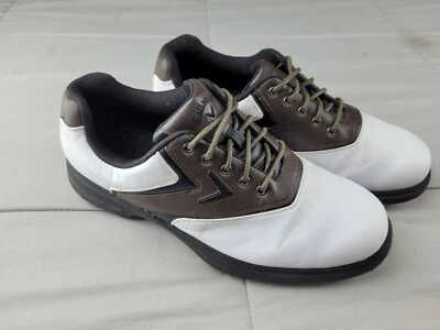 Callaway 高尔夫白色/棕色马鞍高尔夫鞋 9.5 M — 第 1/4 张图片