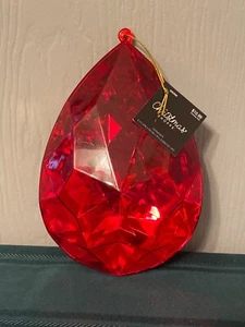 NEU WEIHNACHTEN SHOPPE 9" GROSSER EDELSTEIN SCHMUCK ROTE FACETTE ORNAMENT - Bild 1 von 2