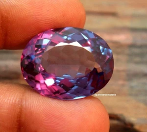 Anillo de piedras preciosas de alejandrita sueltas corte ovalado de 18 quilates que cambia de color natural - Imagen 1 de 6