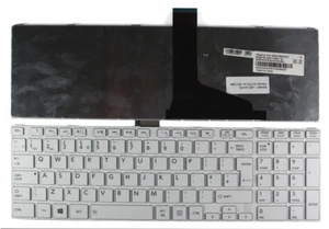 Teclado de repuesto para computadora portátil Toshiba 0KN0-ZW3UK23 marco blanco diseño Reino Unido - Imagen 1 de 1
