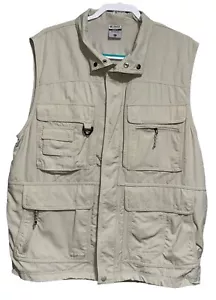 Columbia Men's L Khaki Omni Dry GRT Fishing Vest Multipocket Hiking Hunting - Picture 1 of 7