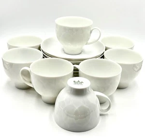 SET OF 8 ROSENTHAL LOTUS WHITE CUPS & SAUCERS; EXCELLENT COND - Picture 1 of 21