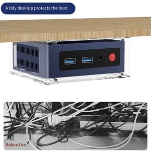 Pour Beelink S12Pro Mini PC Support Acrylique Sous Bureau Organisez Votre Espace - Photo 1/12