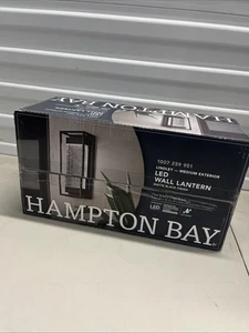 Hampton Bay Lindley 12.38 in. 1-Light Black Hardwired LED Outdoor Wall Light - Picture 1 of 5