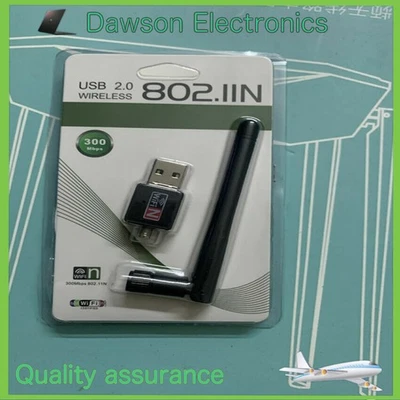 300 Mbps Wireless USB WiFi Network Adapter LAN Card w/Antenna 802.11N For PC AA - Image 1 of 2