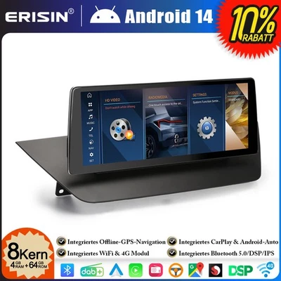 10.25" 64GB Android 14 CarPlay Autoradio GPS Navi für BMW X1 E84 CIC DAB+ Canbus - Bild 1 von 4