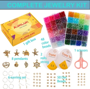 Perline di Vetro per Creazione Gioielli 1300pz 8Mm 48 Colori Kit Bracciale Cristallo Rotondo - Foto 1 di 6