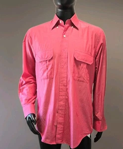Vintage Burberrys of London Men’s Shirt M – Coral Red, 100% Cotton, Made in USA - Picture 1 of 10