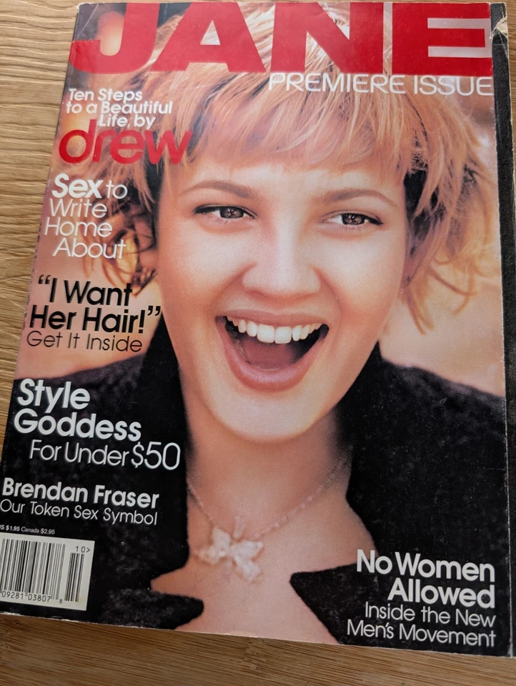 Vintage Jane Magazine First Issue Drew Barrymore September October 1997 90s Foto 1 de 4