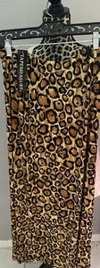 NWT! Women’s Maxi Cheetah Leopard Animal Print Skirt Sz L Great For Pool Coverup - Picture 1 of 3