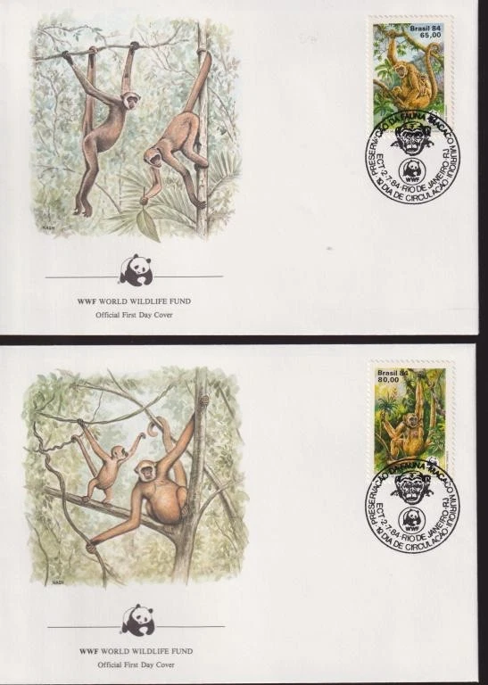Brazil 1984 Fauna, Wild Animals, Monkeys, WWF - FDC - Image 1 of 1