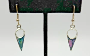 Orecchini Vintage Taxco Argento Sterling Abalone Goccia Firmati Messico Modernariato - Foto 1 di 11