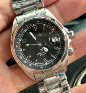 Seiko Alpinist Automatic 7S26 Black Dial Stainless Steel Watch 20 BAR - Picture 1 of 5