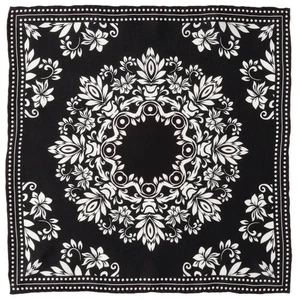Pañuelo de bolsillo de seda negro/blanco para hombre - Imagen 1 de 4