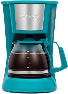 Holstein Housewares 5 Cup Teal Coffee Maker Compact Auto Pause Function - Image 1 of 4