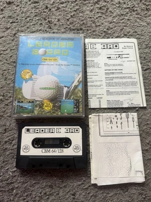 Commodore 64/128 Game (Tape) - Leader Board - 1986 tested see pic vgc   - Image 1 of 4